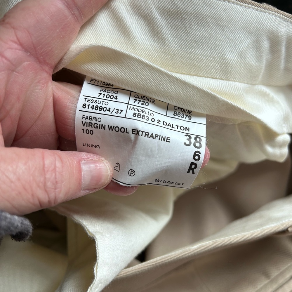 Vintage Polo Ralph Lauren Extrafine Virgin Wool Pleated cuffed tan trousers. 38 - Picture 10 of 15